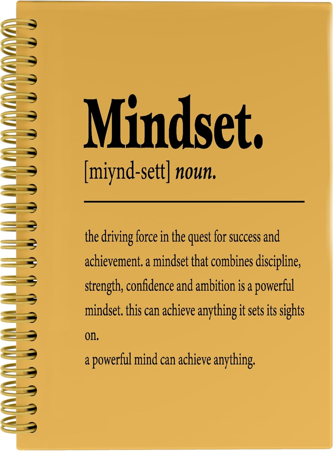 Knibeo Mindset Inspirational Notebooks Journal - Notebooks for School, 5.5×8.3 Inch Inspirational Spiral Bound Notebook with 164 Pages, College School Supplies(Light Brown)