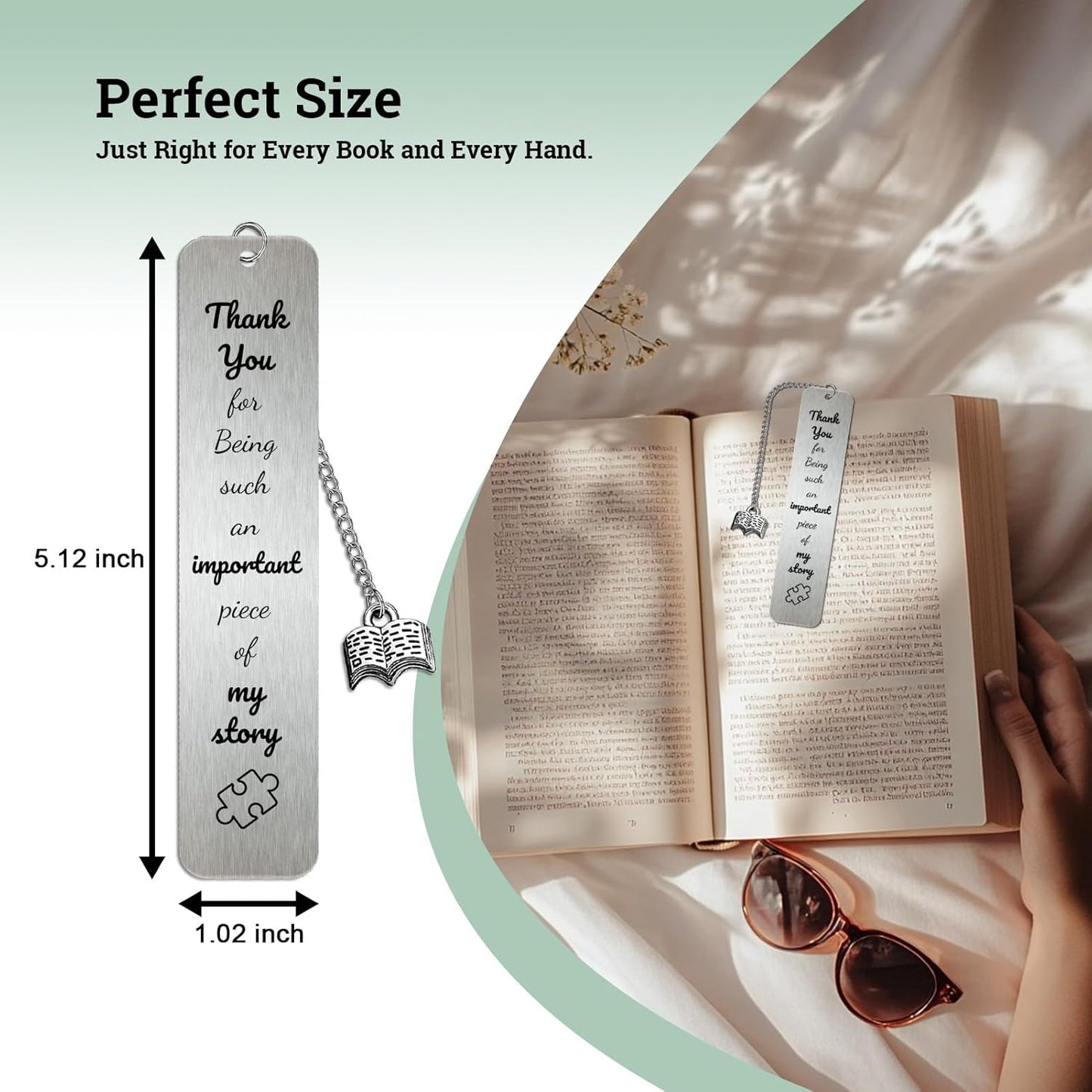 Bookmarks for Women & Teachers, Inspirational Thank You Gift for Boss, Friend, Colleague, Teacher Appreciation, Graduation, Book Lovers, Motivational Bookmark Gifts