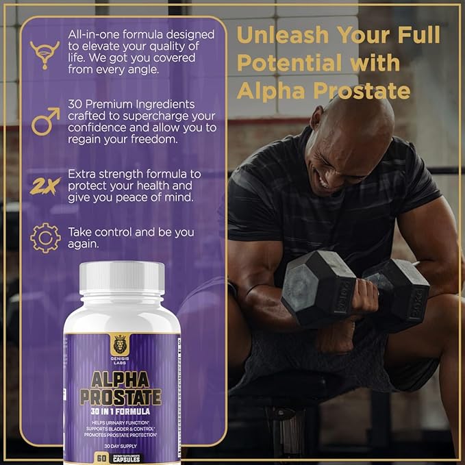 All-in-One Prostate Health Supplement for Men | Saw Palmetto, Pumpkin Seeds, Stinging Nettle, Pygeum + 26 Prostate Support Ingredients | Bladder Control & Prostate Relief | 3rd Party Tested | 60 Caps