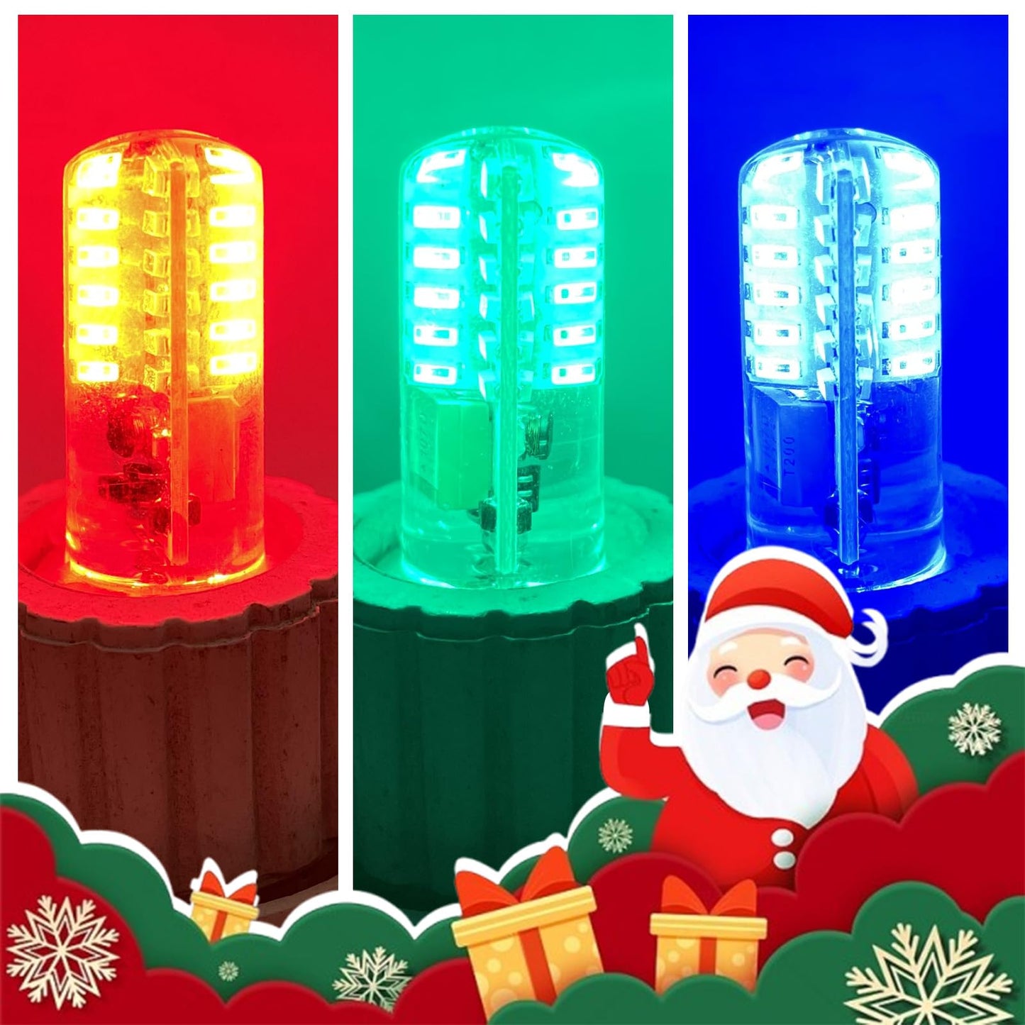 Brolskun Blue Light 12 Volt Landscape Lighting System Color Light Led Bulbs G4 2W Christmas Lighting Halloween  4-Pack