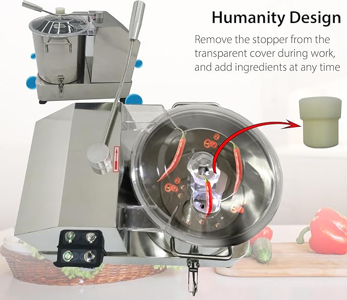 9L Commercial Electric Vegetable Meat Chopper, 1800W Food-Grade Stainless Steel Food Processor Chopper Blender for Meat, Vegetables, Fruits, Ginger, Garlic, Nuts