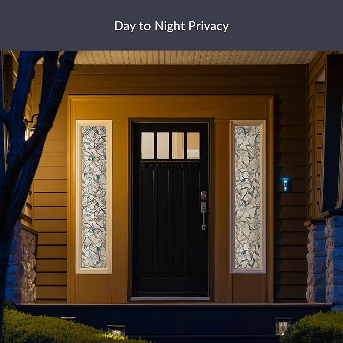 Artscape Jasmine | Privacy Window Film with Vibrant Colored Pattern | Non-Adhesive & UV Protection | Easy to Apply & Removable | 24 x 36 Inches | Made in USA