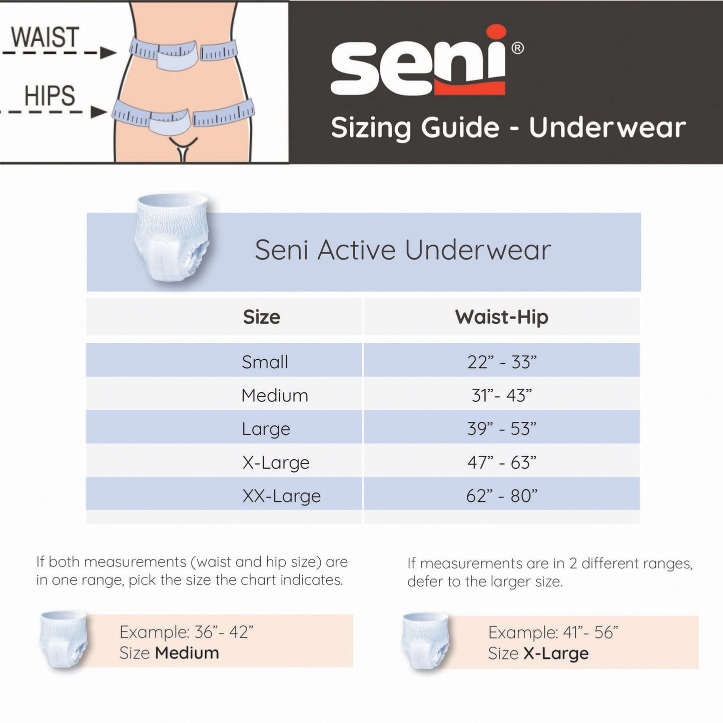 Seni Active Super Plus Unisex Adult Incontinence Underwear, Size Medium (31"-43"), 80 Count (4 Packs of 20), Heavy Absorbency, Pull On Disposable Overnight Underwear for Men & Women