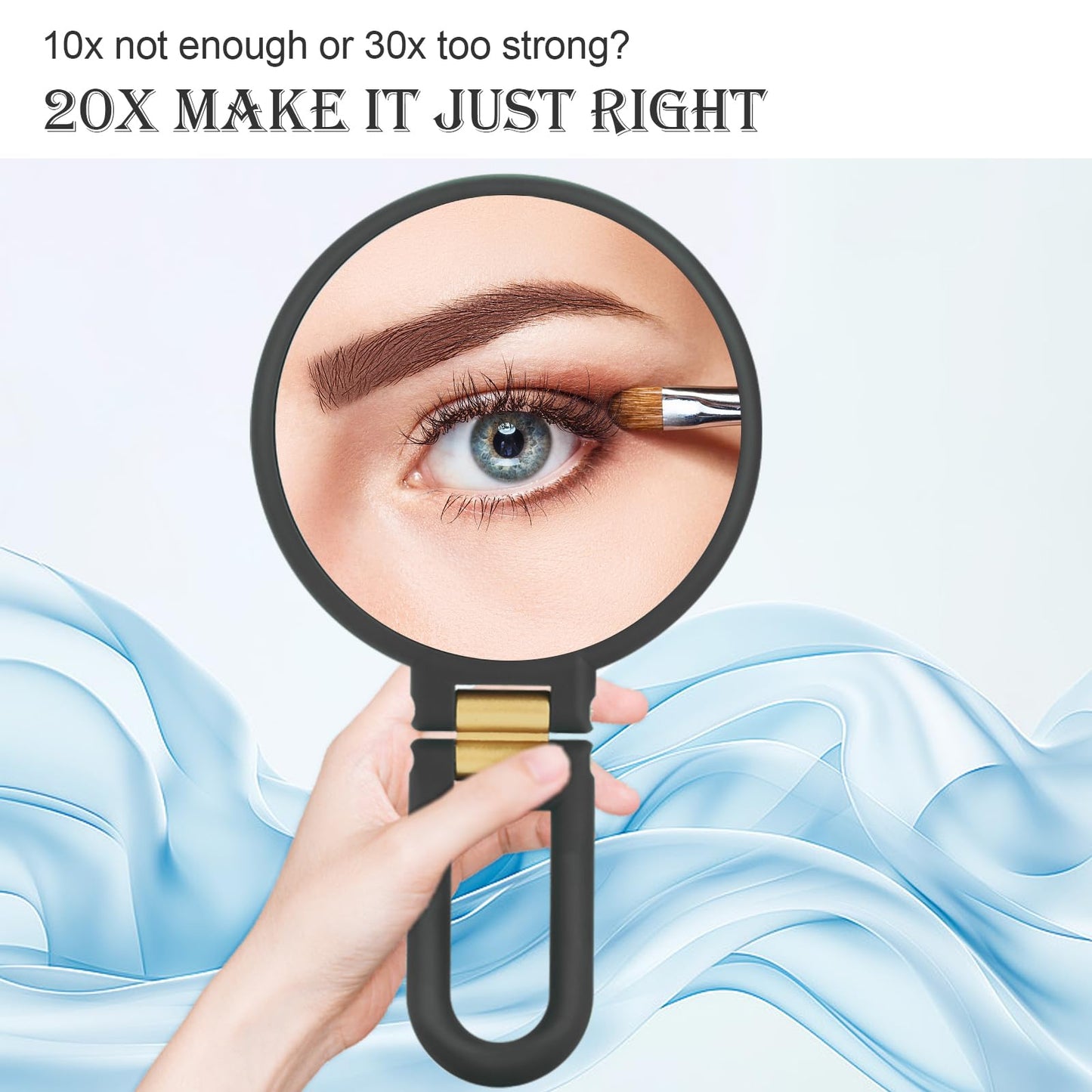 Martvex 1x 20x Magnifying Travel Mirror, Hand Mirror with Handle - Double Side Hand Held Mirror with 1x 20x Magnification & Fold