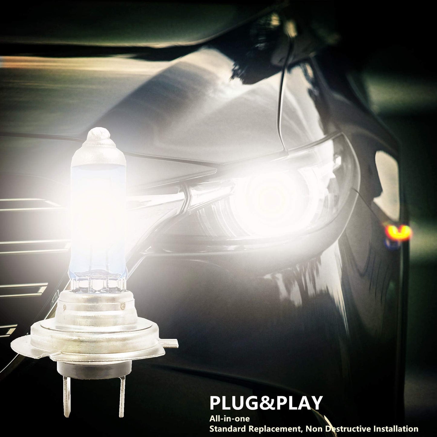 Vexoneye H7 Halogen Headlight Bulb 12V 55W 5000K Super Bright Fog Light - Model H7606C1