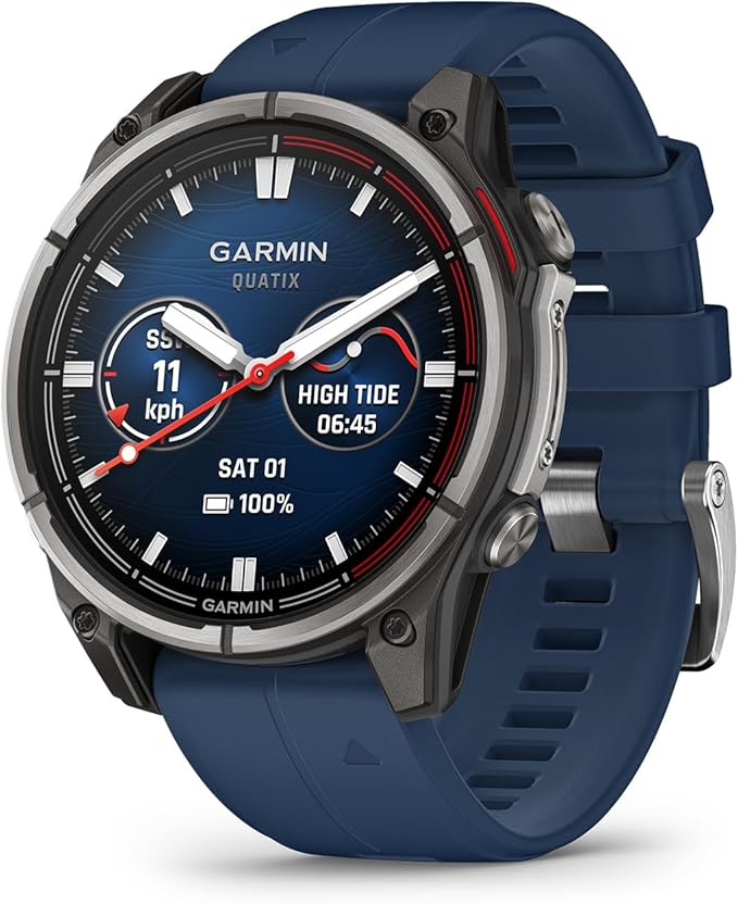 Garmin® quatix® 8, 47 mm, Marine GPS Smartwatch, Bright AMOLED Display, Chartplotter Controls, Built-in Flashlight, 24/7 H...