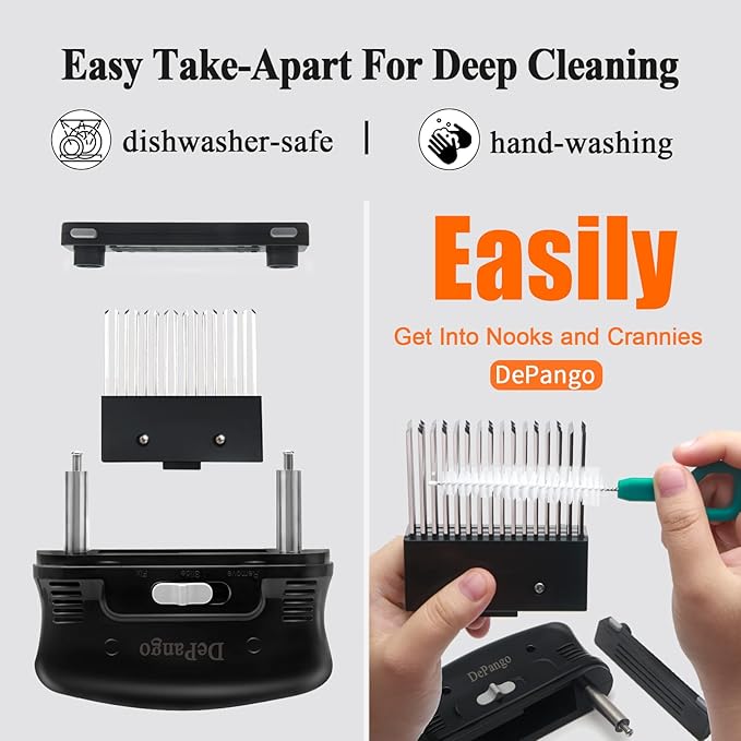 Meat Tenderizer, Meat Needle Tenderizer Tool with 48 Blades Stainless Steel, Take-Apart Steak for Cleaning, Handheld Meat & Poultry Tenderizing Tool for Beef/Pork/Chicken
