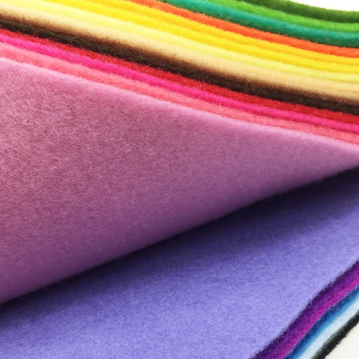 flic-flac 28pcs Large 17.8 x 17.8 inches (45cmx45cm) Acrylic Felt Soft Nonwoven Fabric DIY Craft Work Patchwork Sewing Mixed Color 1.4mm Thick