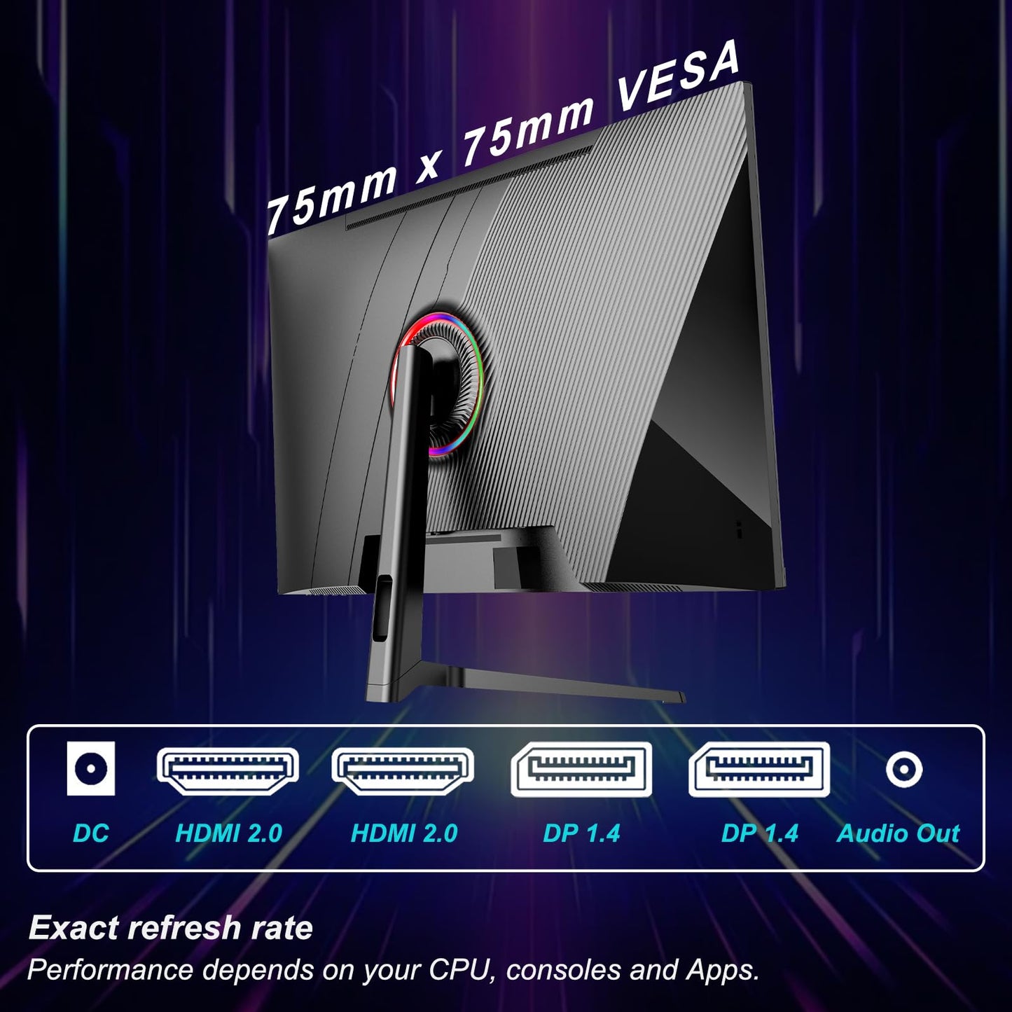 LXZ 32" 4K Monitor UHD 3840 x 2160, VA Panel, AMD FreeSync Premium, 178° Viewing Angle, 100% sRGB, 3500:1 Contrast Ratio, Compatible with Wall mounting 75 x 75MM