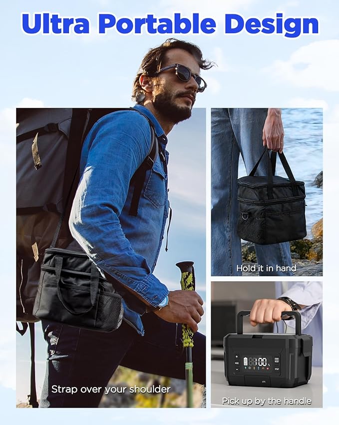 Cordless Electric Lunch Box for Adults – 1.2L Stainless Steel Self-Heating Lunch Box with 20000mAh Removable Rechargeable Battery, Portable Heated Food Warmer for Work, Travel & Office(black