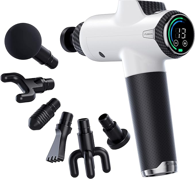 Fusion Black Pro Deep Tissue Massage Gun for Athletes - Percussion Muscle Massager for Pain Relief and Relaxation - Chirop...