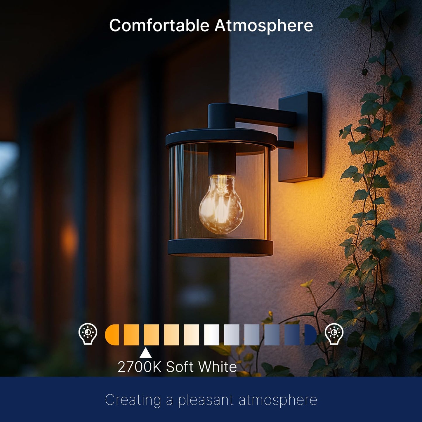 Flsnt Dusk To Dawn A19 Led Edison Bulbs, 7W (60W Eqv.), 800Lm, Soft White, E26 Base, 4 Pack, Energy-Efficient