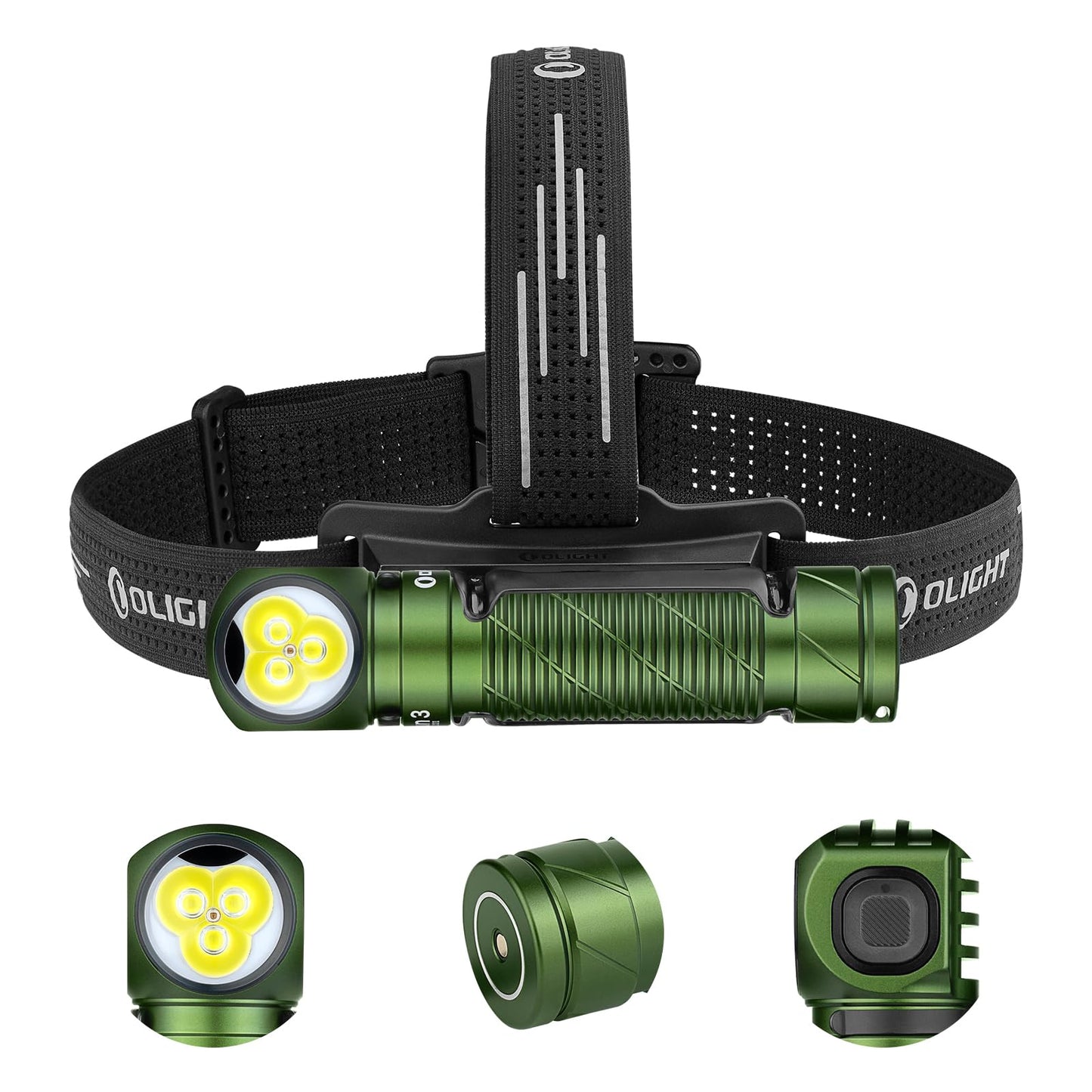 Olight Perun 3 Rechargeable Headlamp Flashlight  3000 Lumens Led Headlight With Red Light  Waterproof Head Lamp With Headband For Outdoor Camping  Hiking  Working (Od Green)