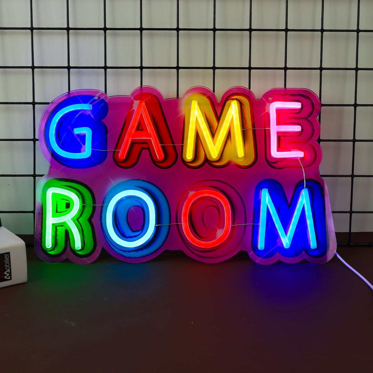 WittyRhE Game Room Neon Sign,Game Neon Lights Wall Decor for Internet Cafe, Gaming Room, Man cave, Bedroom Gift Art for Boys Gir
