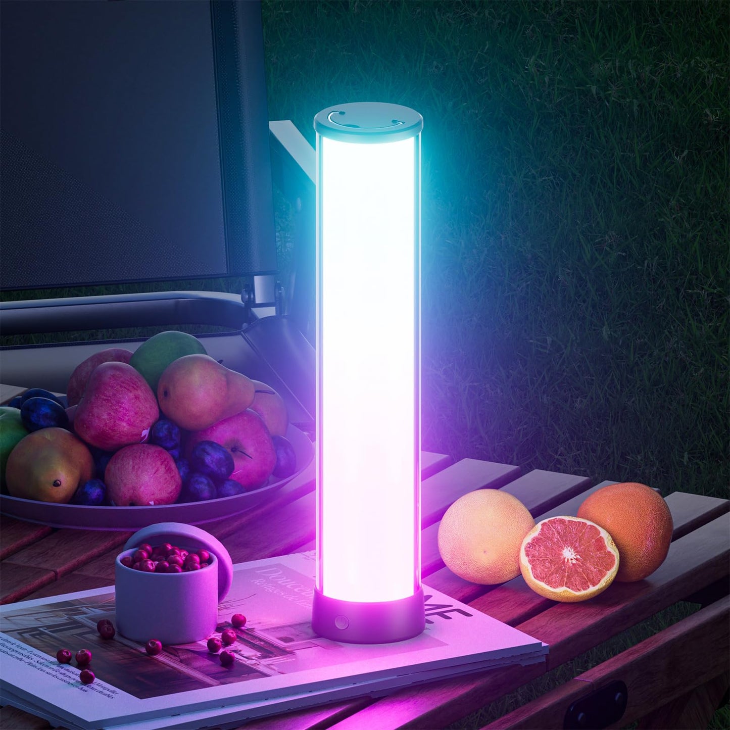 Eastfine Rechargeable Table Lamp, RGB IC LED Light Bar with APP & Remote Control, 32cm TV Backlights with Music Sync, Color Chan