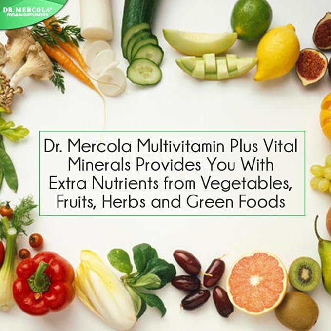 Dr. Mercola Whole Food Multivitamin Plus Vital Minerals Dietary Supplement, 30 Servings (240 Tablets)