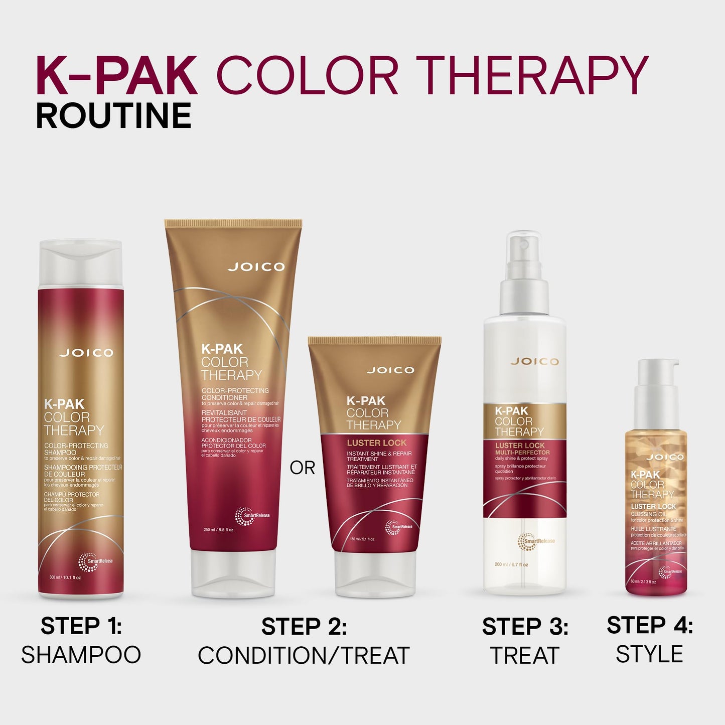 Joico K-PAK Color Therapy Luster Lock Multi-Perfector Daily Shine & Protect Spray | For Color-Treated Hair | Instantly Detangle