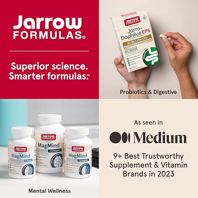 Jarrow Formulas Methyl Folate 1000 mcg, Dietary Supplement, Methyl Folate for Cellular Energy Support, 100 Veggie Capsules, 100 Day Supply, (Pack of 12)