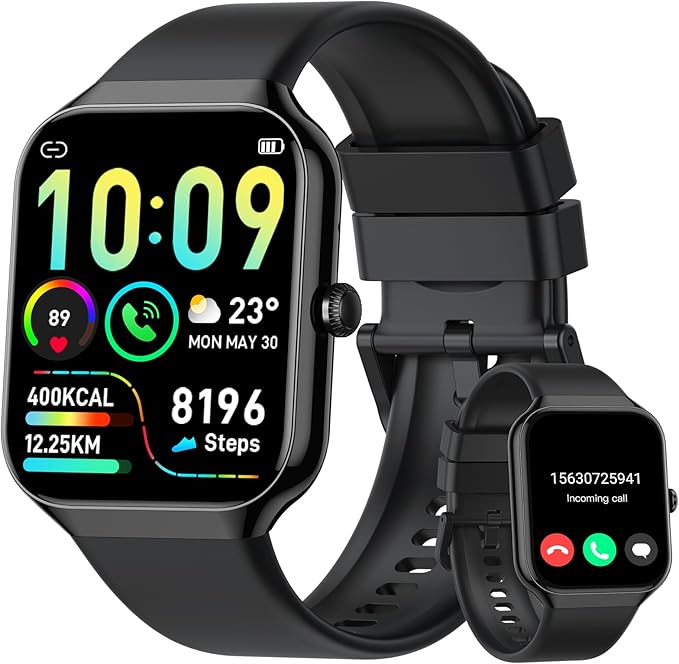 Smart Watch for Men Women Answer/Make Calls, 1.96" HD Fitness Watch with Heart Rate Monitor Sleep Monitor, 113+ Sports Act...