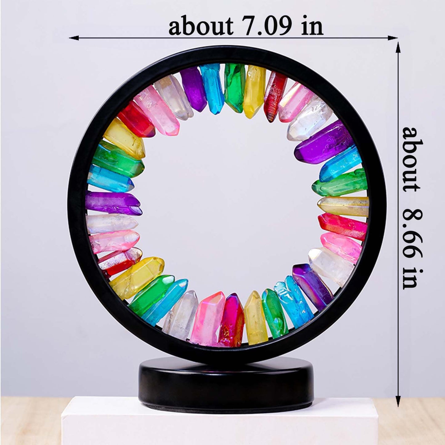 Runyansghi Chroma Electroplated Single Point Crystals Night Lamp 8.6  Healing Crystal Bedside Lamp Usb Port 3 Colours Dimming Mode Bedroom Lamp Suitable Night Light Office Home Decor Gift