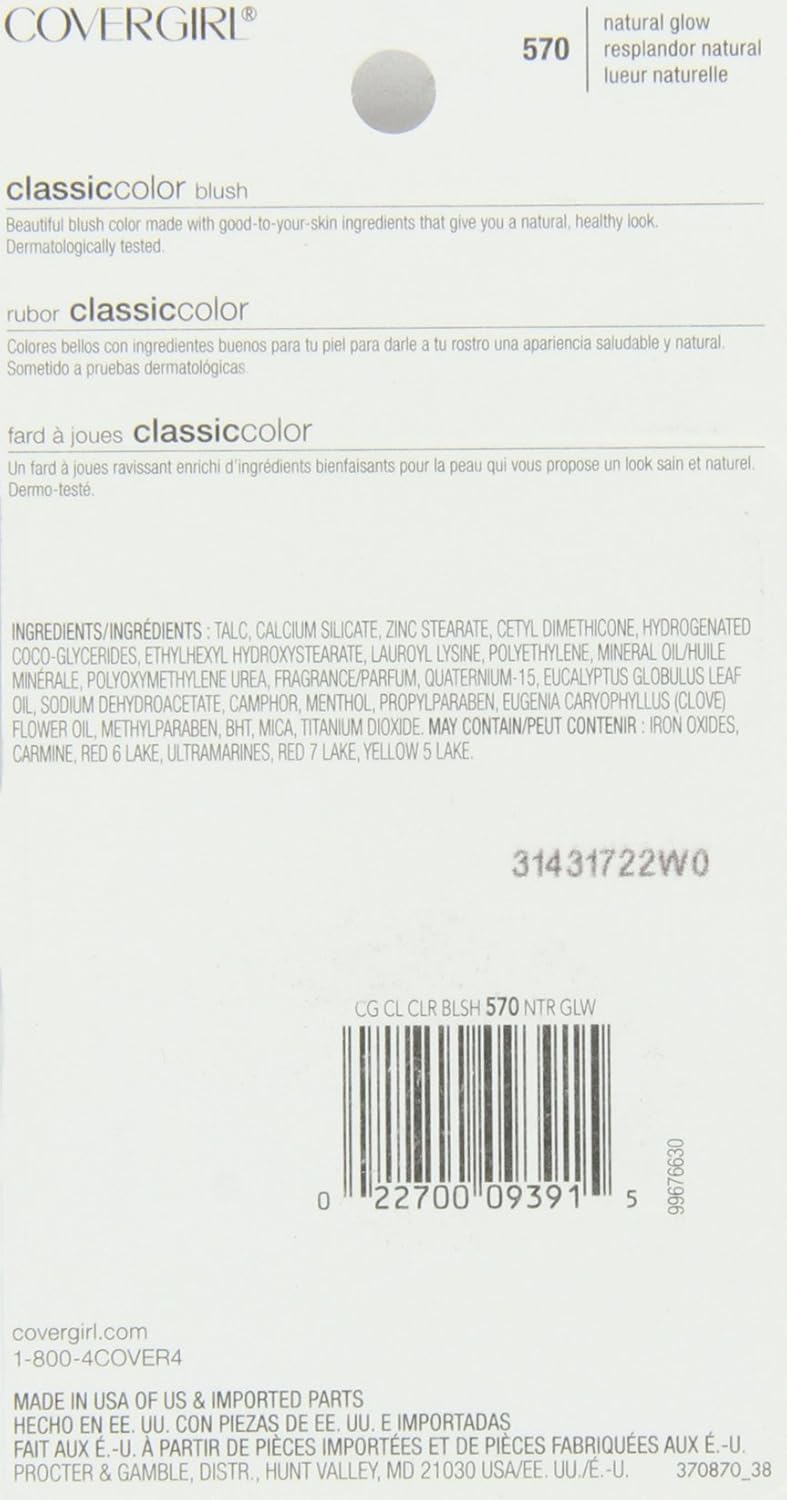 COVERGIRL Classic Color Blush Natural Glow(N) 570, 0.3 Ounce Pan