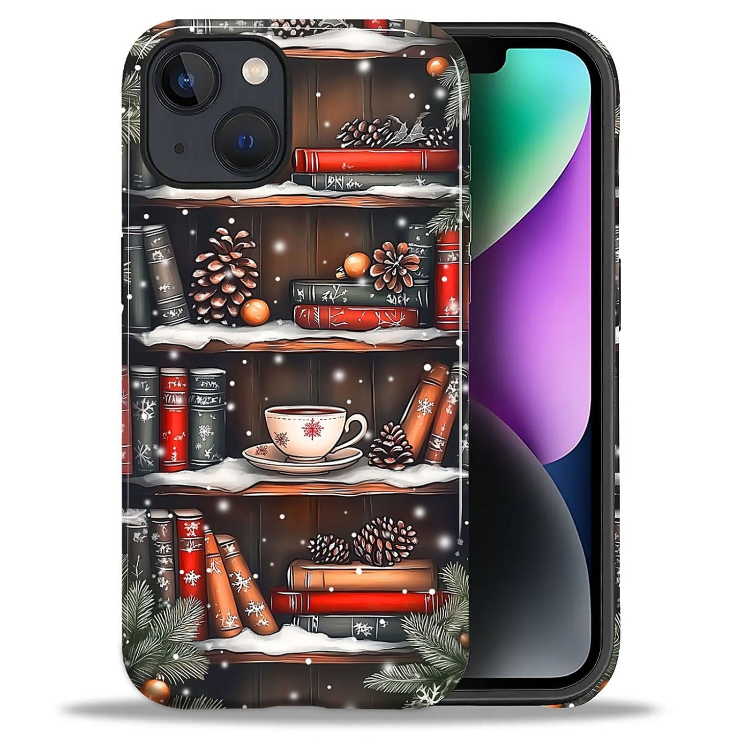 Goodsprout for iPhone 15 Plus Case,Hybrid 2-Layer Hard Shell + Silicone Protective Case -Resistant Shockproof- Christmas Tree Sn