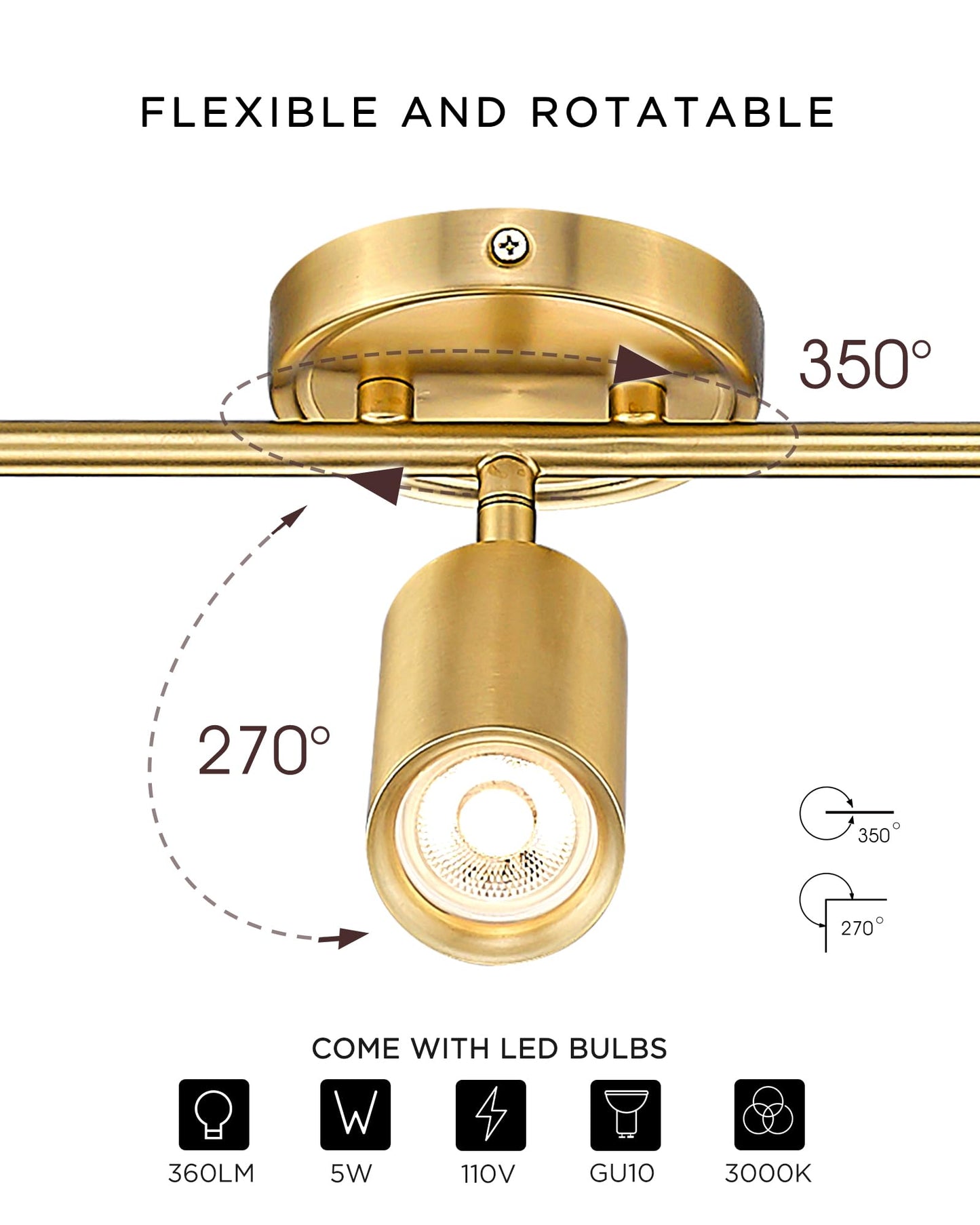 Femila Modern Ceiling Track Lighting  43 Track Light Fixture  3000K Led Bulbs Included  4Fs84Tl-5 Bg