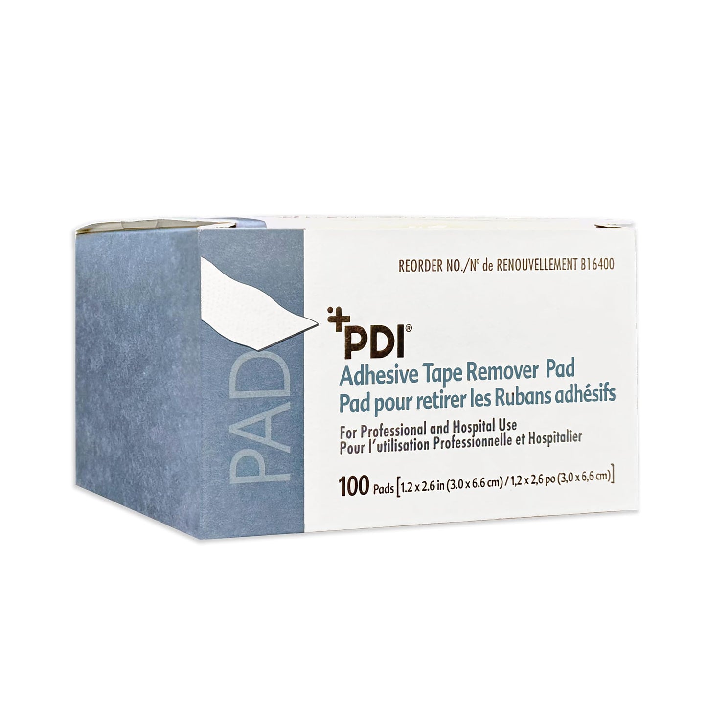 PDI Healthcare B16400 Adhesive Tape Remover Pad, 1.2" Width, 2.6" Length, Pack of 100