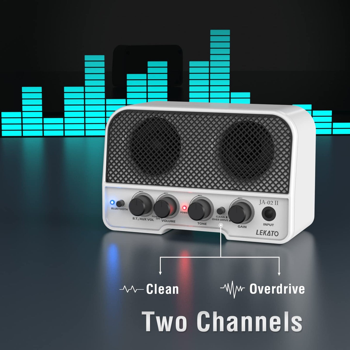 Lekato Mini Guitar Amp, 5W Rechargeable Electric Amplifier For Guitar, Clean&Overdrive Effects Bluetooth Amp Portable For Daily