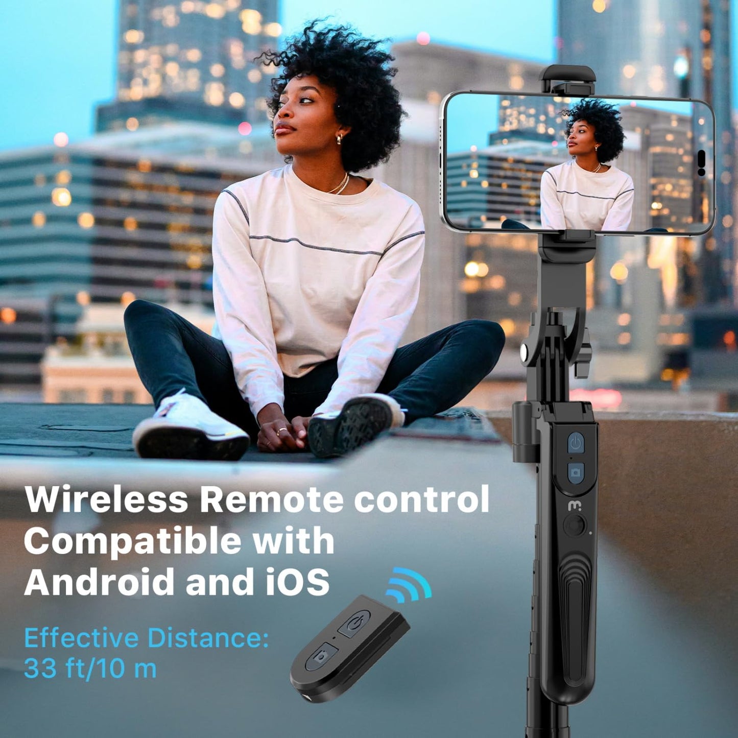 M Mybat Pro 72 Auto Face Tracking Tripod,All In 1 Tall Travel Tripod Stand W 1/4 Screw,Phone Holder W Remote,Selfie Stick W Ligh