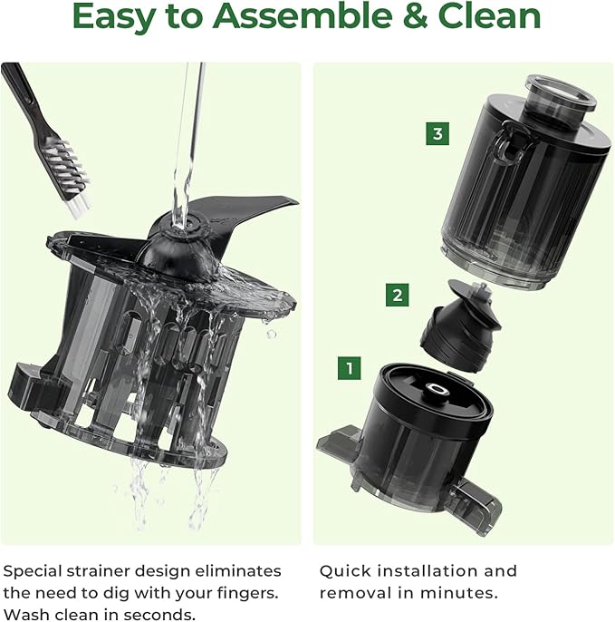 Cold Press Juicer Machine, 4.4" Wide Feed Chute, Slow Masticating Juicer for Whole Vegetables & Fruits, Easy to Clean Stainless Steel Juice Press, Dishwasher Safe, High Juice Yield