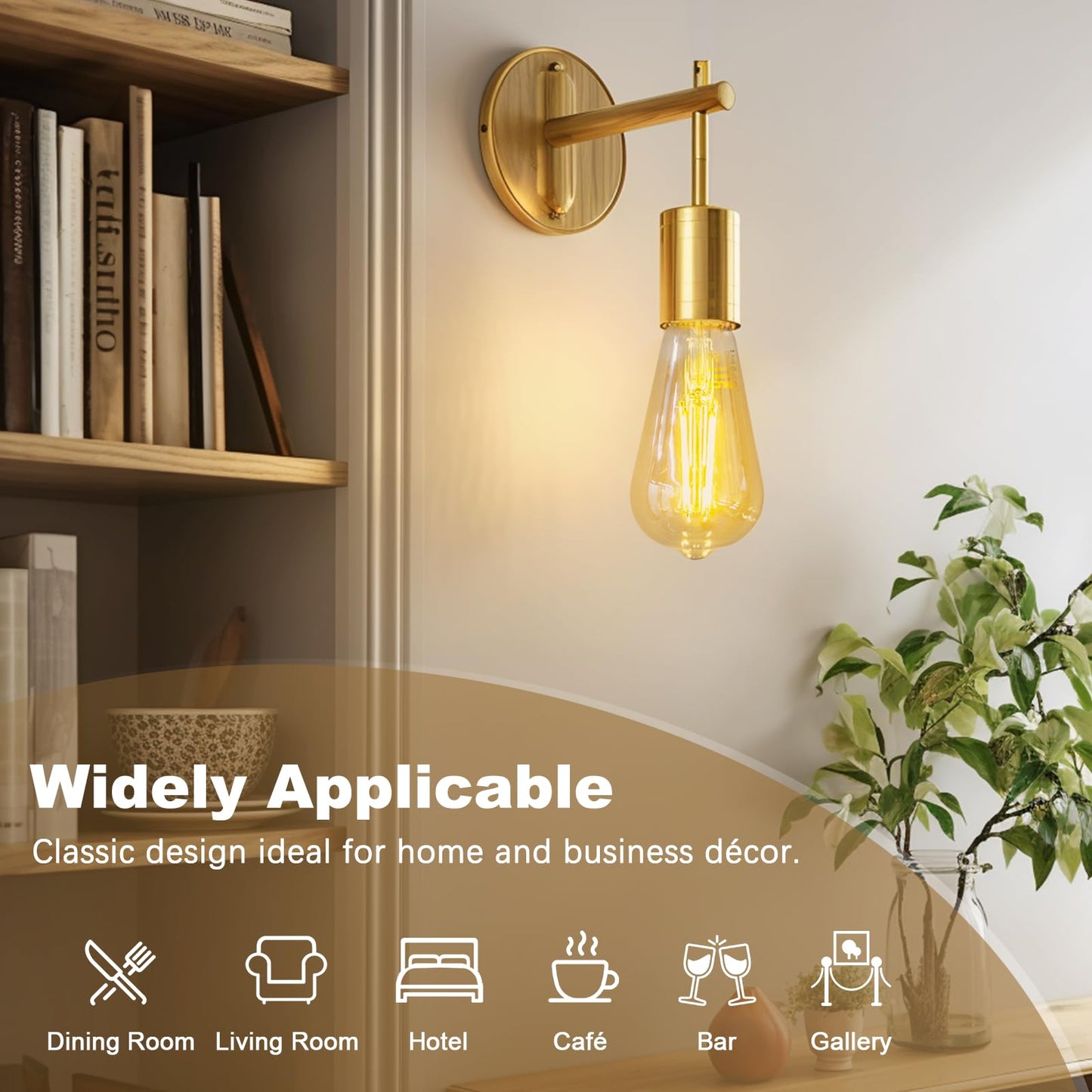 DiCUNO E26 Edison Bulbs 60W, 2200K Amber Warm, 6W LED Edison Bulb ST64, Amber Glass, Vintage LED Light for Home, 600LM, Non-Dimmable, CRI 80, Pack of 2