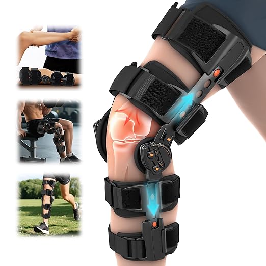 Dnogjo Hinged Knee Brace for Women&Men, Knee Brace with Side Stabilizers Provides Elastic Support, Knee brace for Meniscus...