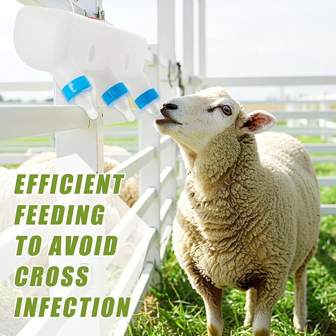 3 Pacifier Small Animal Milk Feeder 3 L/101.45oz Puppy Lamp Goat Milk Feeder Farm Water Bottle Dispenser Animal Drinking Equipment for Professional Breeding