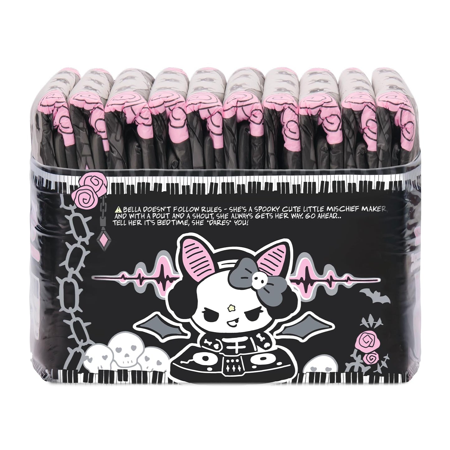 Littleforbig Ultra Absorbent 7000 mL Adult Printed Diaper 10 Pieces - Goth Brat (Large 36"-48")