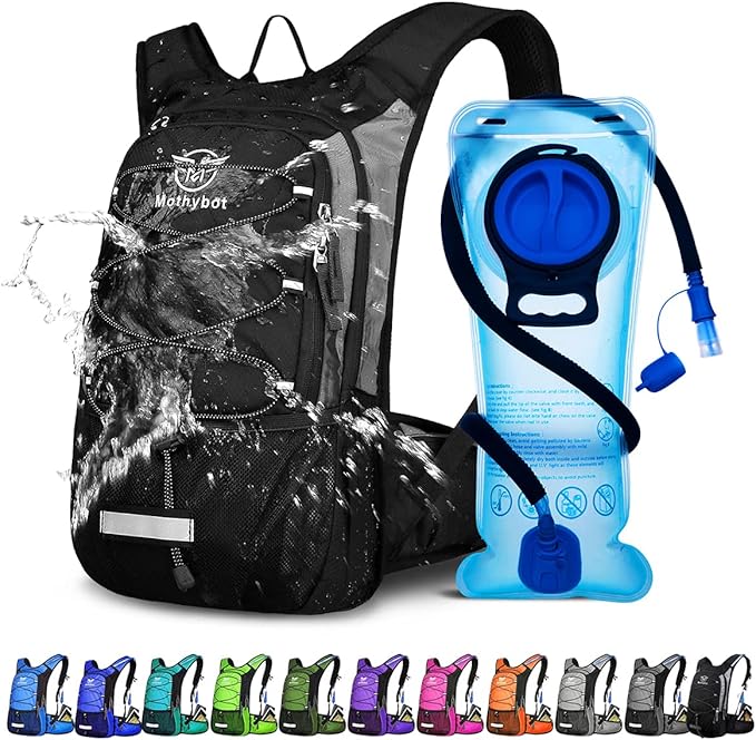 Mothybot Hydration Pack, Insulated Hydration Backpack with 2L BPA Free Water Bladder and Storage, Hiking Backpack for Men,...