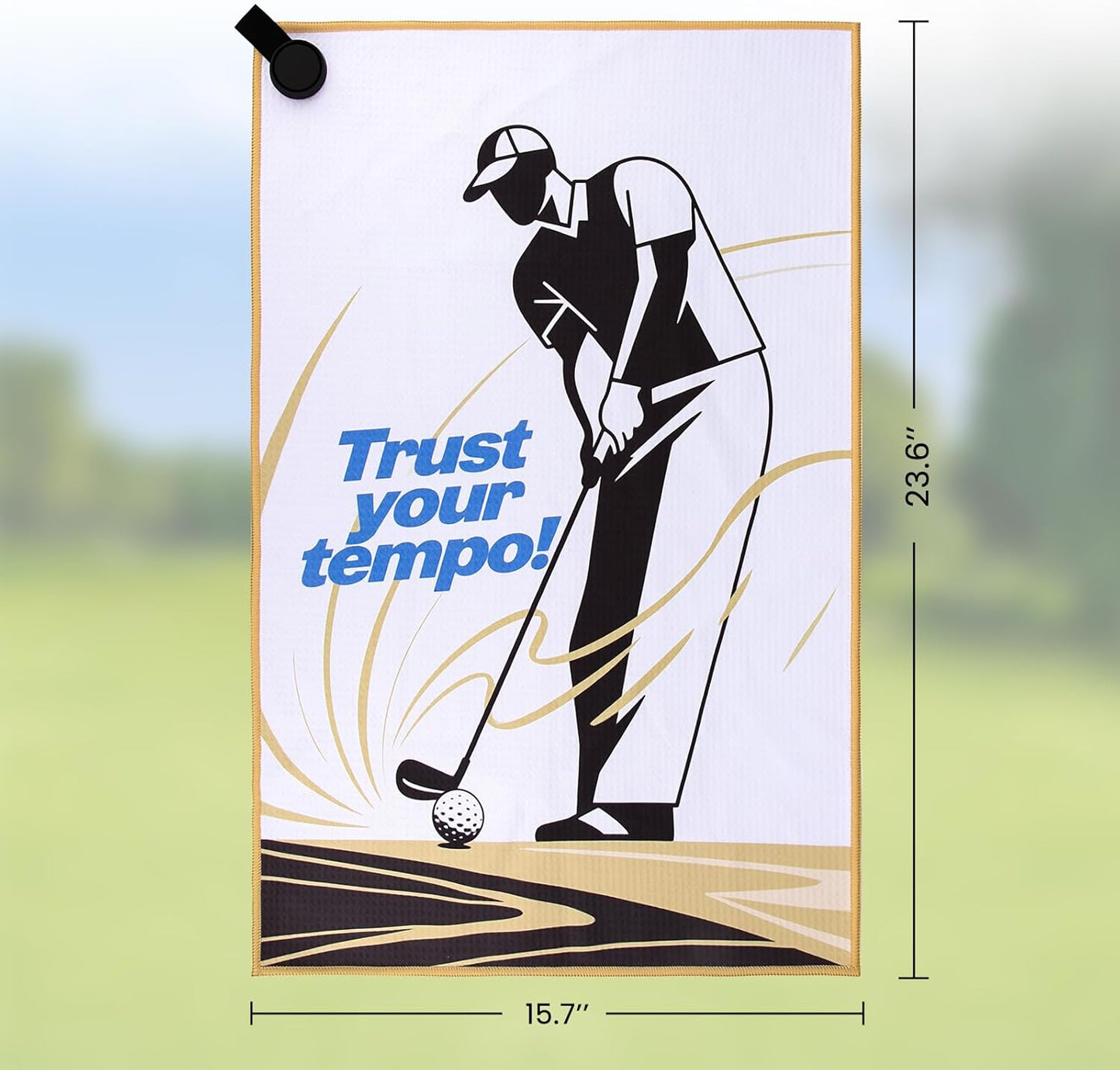 Magnetic Golf Towel, 23.6"x15.7" Golf Cleaning Towel, Premium Ultra-Absorbent Microfiber Golf Towel for Golf Bags, Carts and Clubs, Waffle Weave Pattern