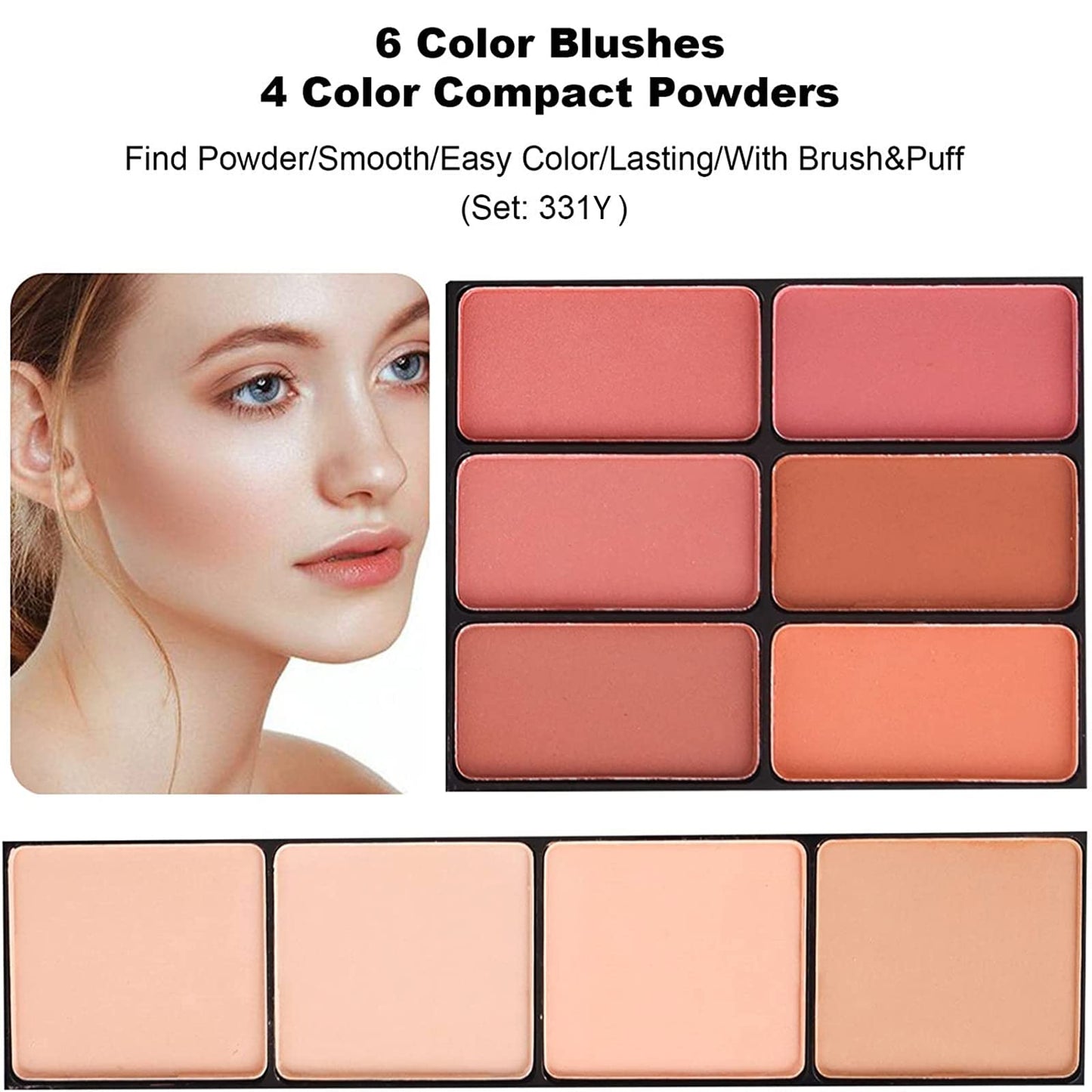 MISS ROSE M 58 Color Professional Makeup Kit for Women Full Kit, Include Eyeshadow Facial Blusher Eyebrow Powder Face Concealer Powder Eyeliner Pencil and a Mirror(331N)