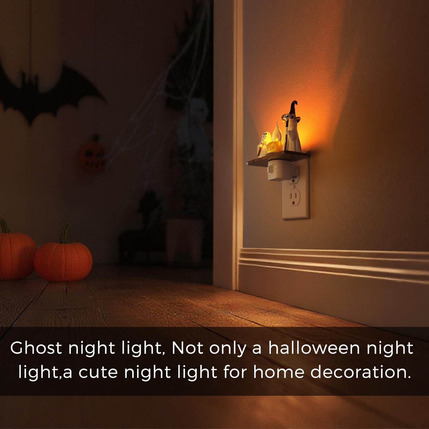L Lohas Led Halloween Night Light Ghost Campfire Nightlight Campfire Flickering Night Lights Plug Into Wall Halloween Decorations For Party mature-themeds Kids Gift