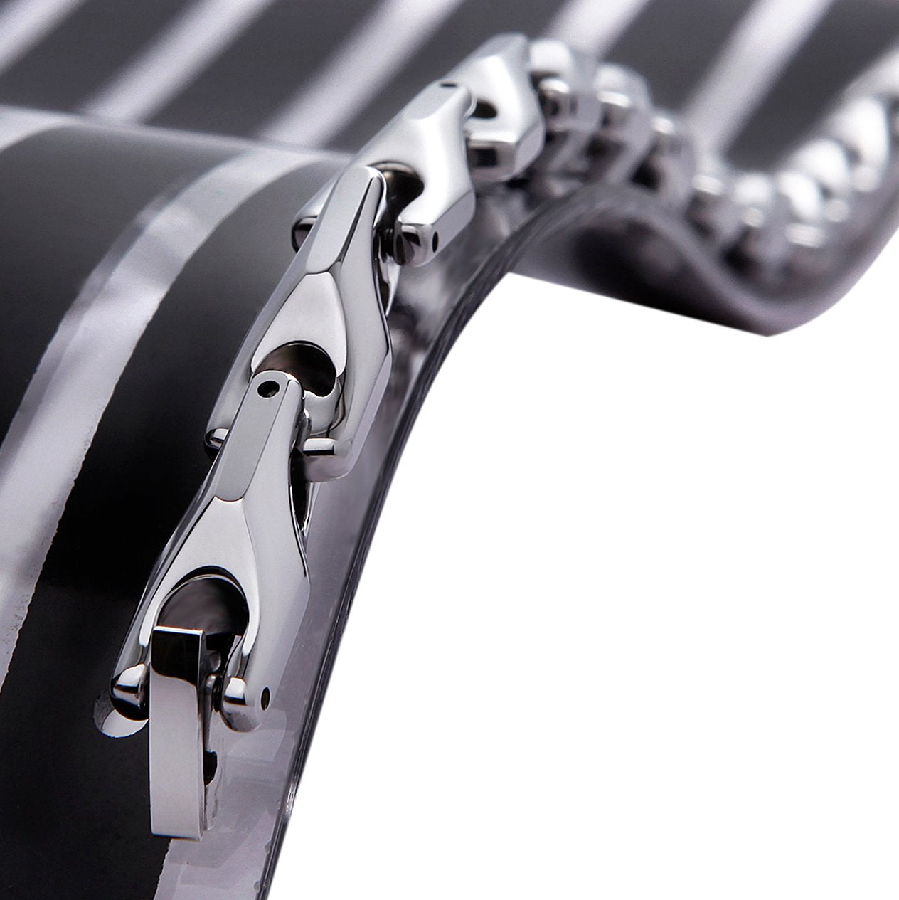 Urban Jewelry Classy Men's Solid Heavy Wheat Tungsten Carbide Bracelet - 3 Sided Links (Silver)
