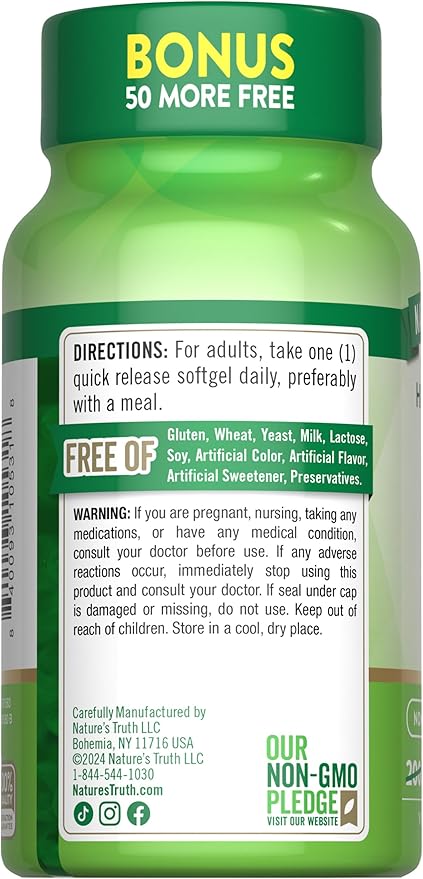 Nature's Truth D3 1000 IU | 250 Softgels | Essential Vitamin D | Non-GMO & Gluten Free Supplement