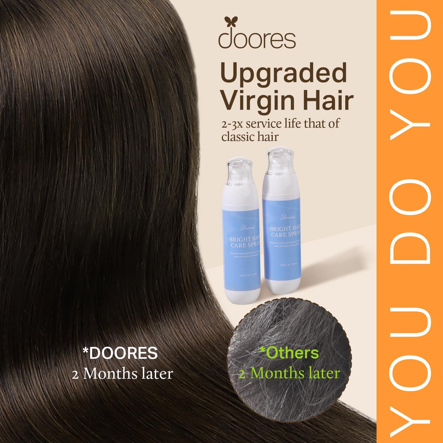 DOORES Seamless Invisible Edge Clip in Hair Extensions, Dark Brown 150g 7pcs 22 Inch, Clip in Human Hair Extensions Virgin Remy