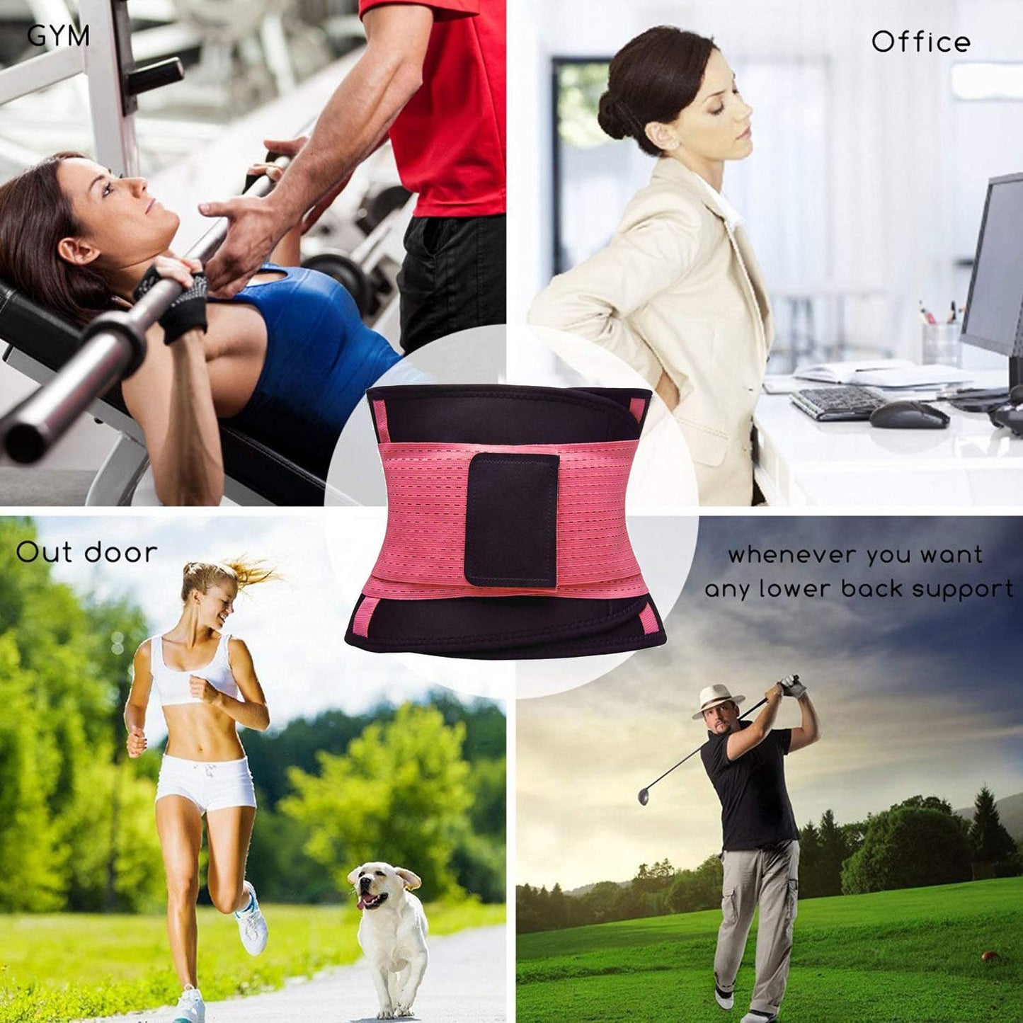 VENUZOR Waist Trainer Belt for Women - Waist Cincher Trimmer - Slimming Body Shaper Belt - Sport Girdle Belt (UP Graded)(Pink,Medium)