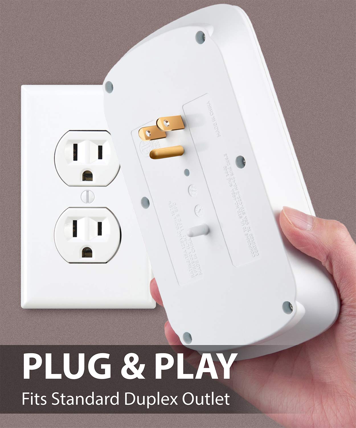 Fosmon 6 Outlet Wall Surge Protector Outlet Wall Mount, Usb In Wall Charger Surge Protector (1200 Joules), 2 Usb Ports 3.4A, 187