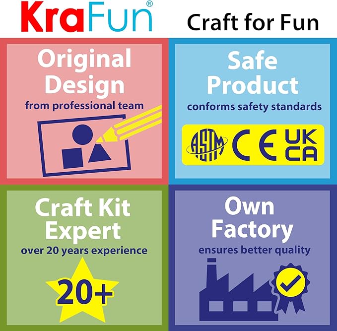KRAFUN My First Felt Kit Animal Craft Kit for Kids and Toddlers, Boys and Girls Age 3-8 Years Old, Include 6 DIY Handmade Arts and Crafts Projects, Activities Supplies Box Preschool Creative Toys