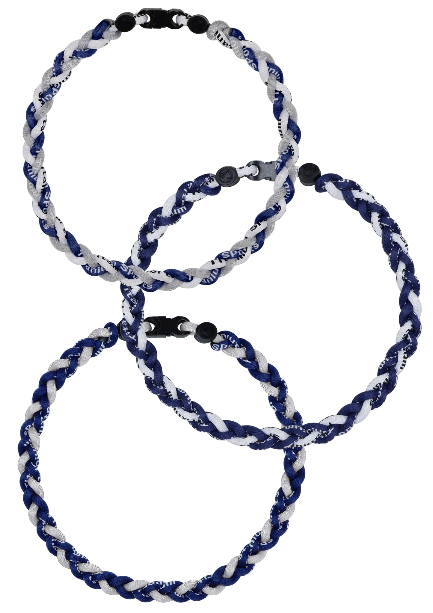 SUPBOMM 3 pcs Baseball Rope Necklaces, League Team Colors Braided Necklace, Baseball Team Gifts, Yankees