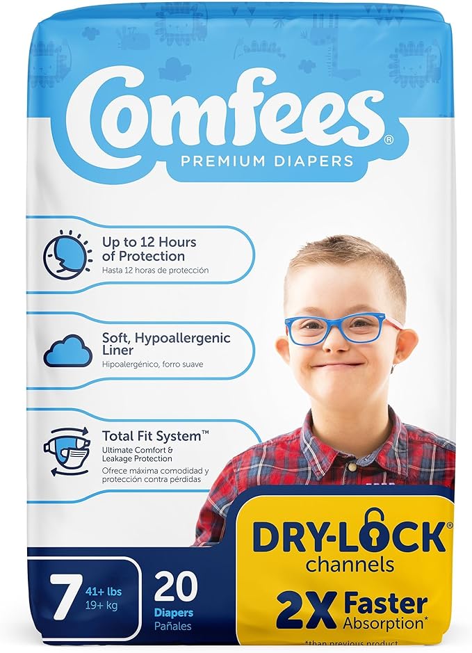 Comfees Baby Baby Diaper Size 7, Over 41 lbs. CMF-7, 20 Ct