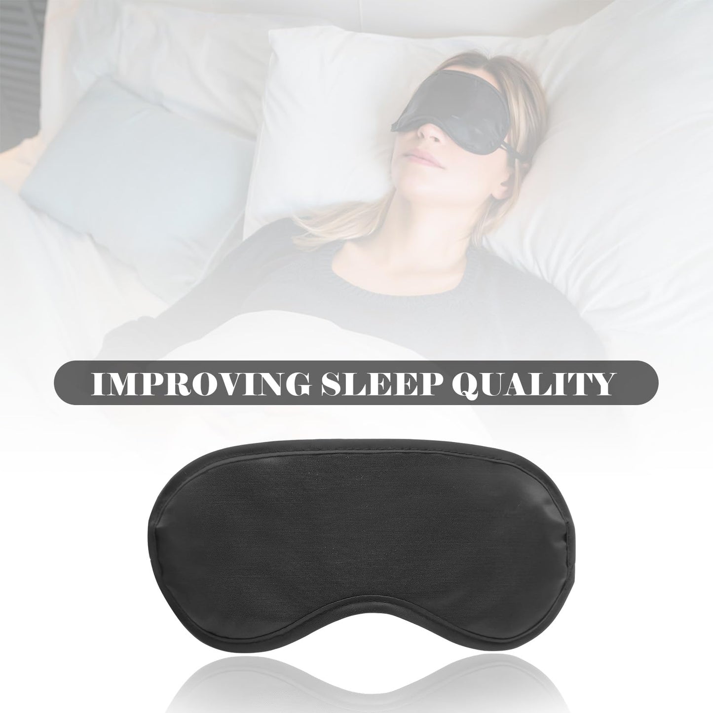 Juxiamal 3pcs Comfortable Soft Sleep Eye Masks Shade Cover Lightweight Sleeping Blindfold for Men and Women, Blackout Blindfold for Travel Sleep, Party Game Supplies (Black)