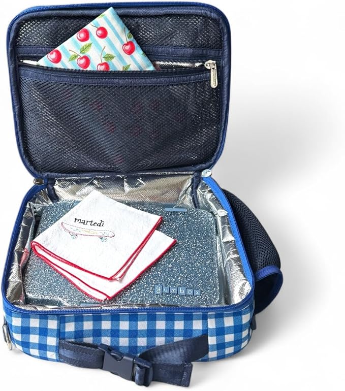 Yumbox Prêt Stainless Steel Leakproof Bento Lunch Box – 3-Compartment, Sandwich-Friendly Tray for Kids & Adults, Reusable, BPA-Free, Easy Open Latch (Paris Blue Glitter)