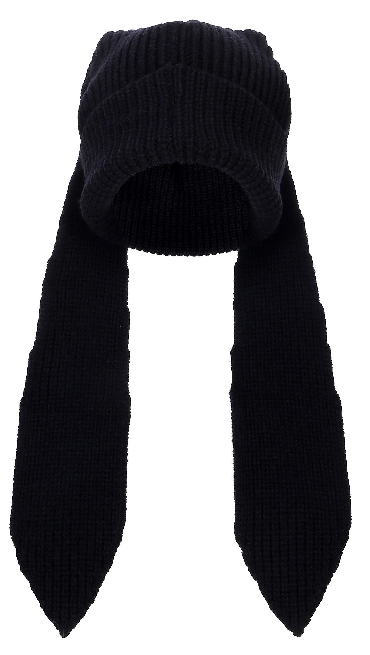 Knit Beanie Hats Cute Bunny Long Ears Funny Hat Fluffy Winter Cap Warm Knit Rabbit Crochet Skull Cap Outdoor Slouchy Hat